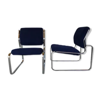 Paire de fauteuils vintage - bleue