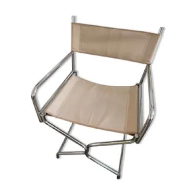 Chaise fauteuil vintage - cuir chrome