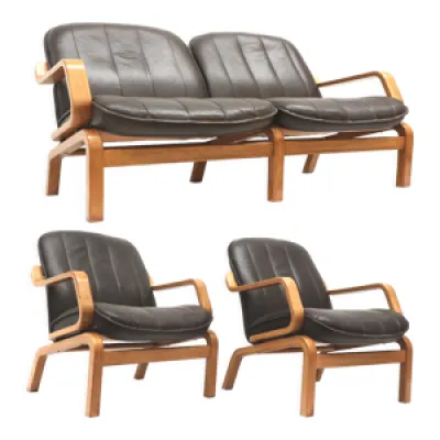 Ensemble de canapé 2 - fauteuils cuir