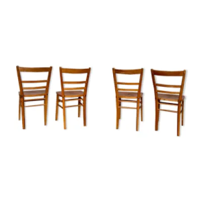 Série de 4 chaises bistrot - bois clair