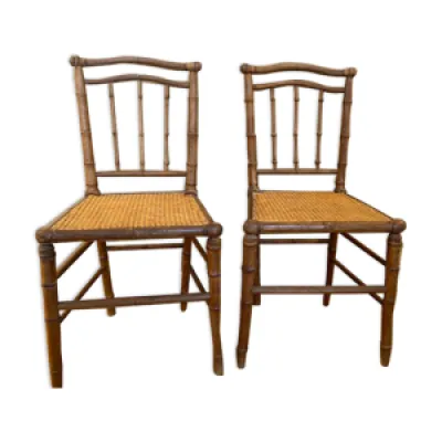 Paire de chaises vintage - clair bois