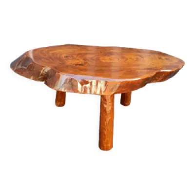 Table basse bois tronc - ancien