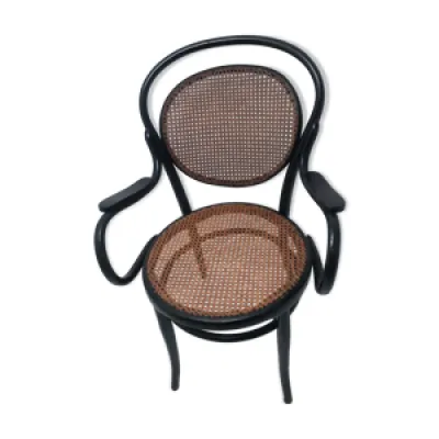 Chaise en bois courbé - cannage noir