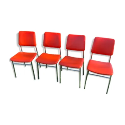 Série de 4 chaises vintage - orange