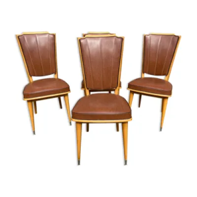 Set de 4 chaises vintage - 1950 cuir