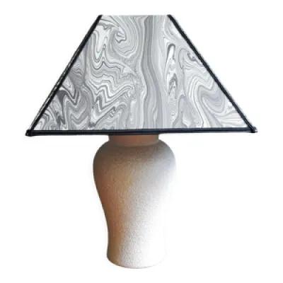 Lampe pied vintage granité - pyramide