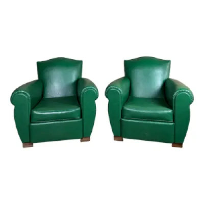 Paire de fauteuils vintage - vert 1950