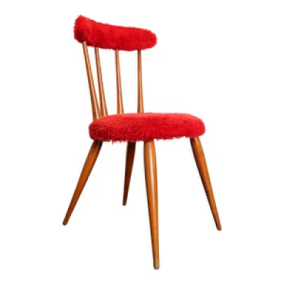 Chaise vintage moumoute - rouge