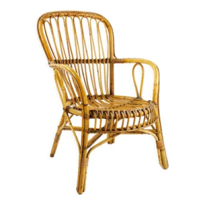 Chaise en bambou des - 1960 mid century