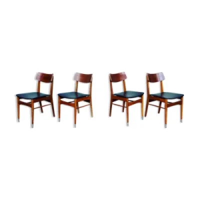 Série de 4 chaises scandinave - teck