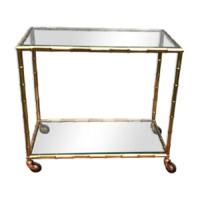 Table roulante console - bambou
