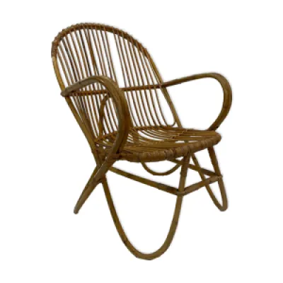 fauteuil en rotin vintage - noordwolde 1960