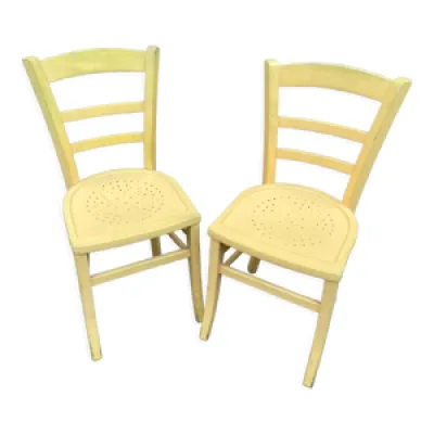 Paire de chaises type - bistrot bois