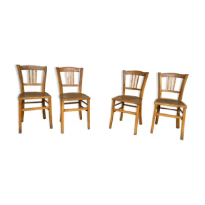 4 chaises en bois bistrot - brasserie