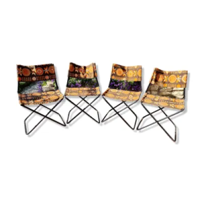 4 chaises de camping - pliantes