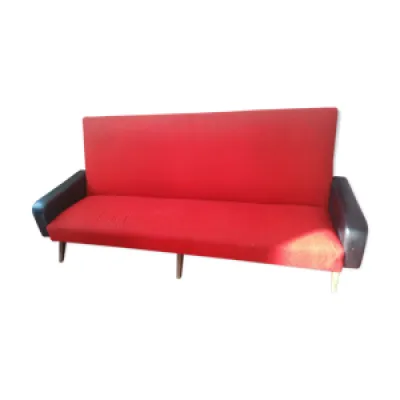 Canapé vintage rouge - noir