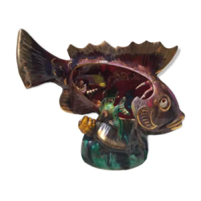 Lampe poisson en céramique - vallauris