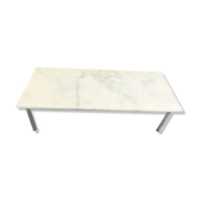 Table basse vintage en - blanc marbre