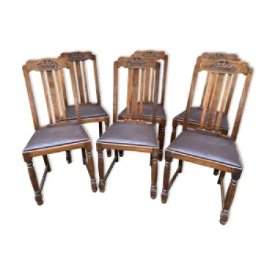 6 chaises vintage art - cuir