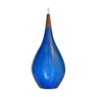 Suspension Holmegaard - verre bleu