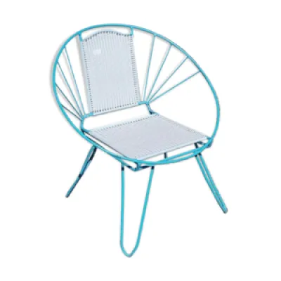 fauteuil vintage en métal - turquoise