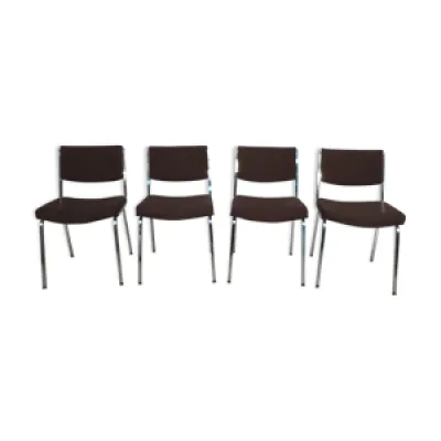 4 chaises vintage en - chrome