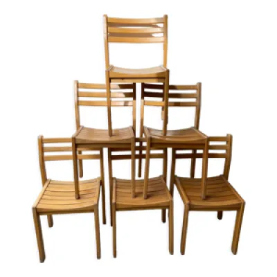 Série de 6 chaises XXème - verni