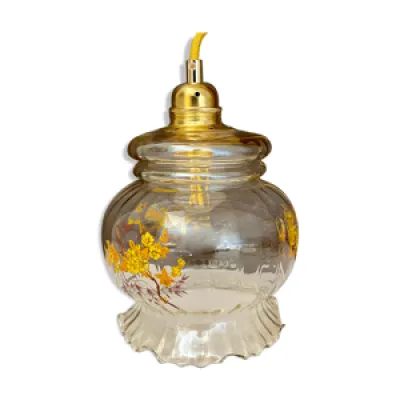 Baladeuse globe vintage - fleurs verre