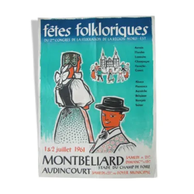 Affiche fêtes folkloriques - 1961