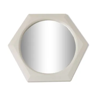 Miroir hexagonal vintage - plastique blanc