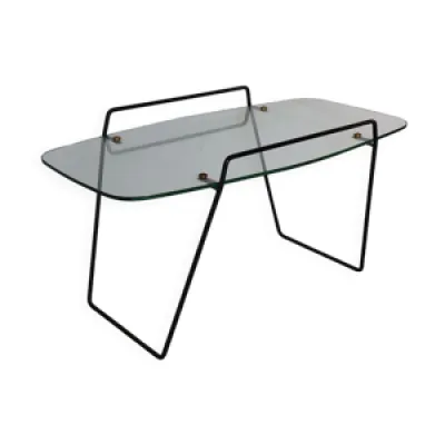 table basse vintage moderniste - verre 1950