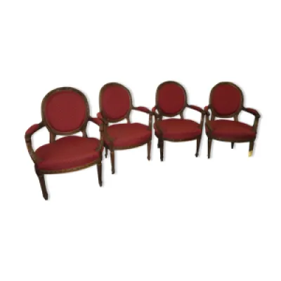 4 fauteuils style Louis - corbeille