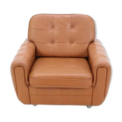fauteuil vintage marron - 1970s cuir
