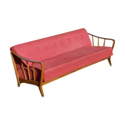 Canapé scandinave vintage - rouge bois