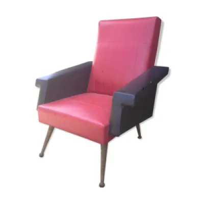 fauteuil vintage rockabilly - rouge noir
