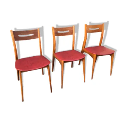 Set de 3 chaises scandinave - 1960 pieds