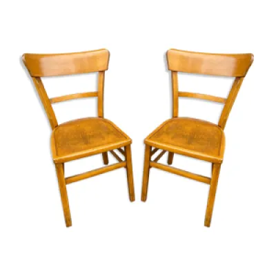 Paire de chaises bois - bistrot