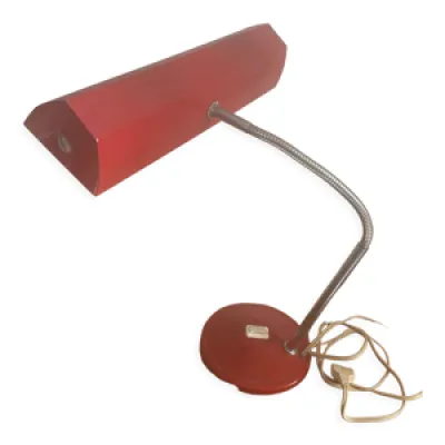 Lampe de banquier aluminor - rouge 1960
