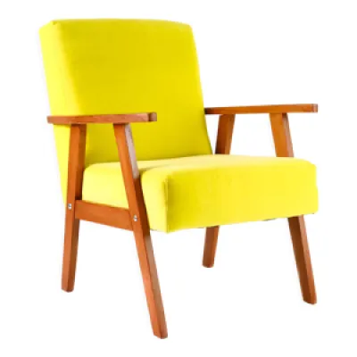 fauteuil vintage jaune - bois