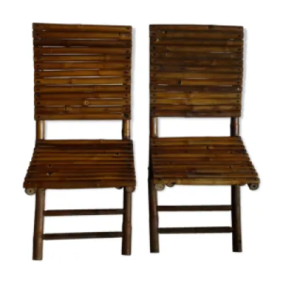 Duo de chaises pliantes - bambou 70