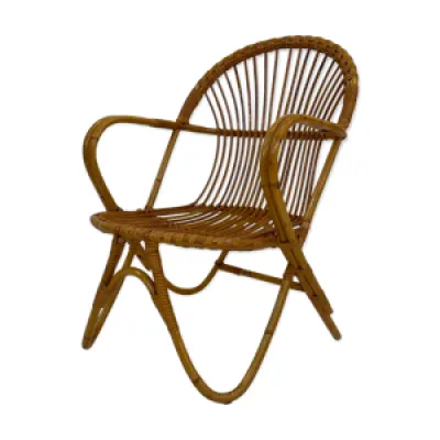 fauteuil en rotin par - noordwolde 1960