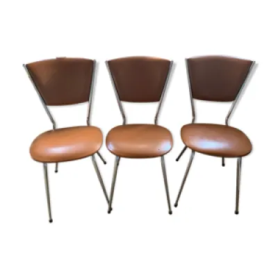 3 chaises vintage années - chrome