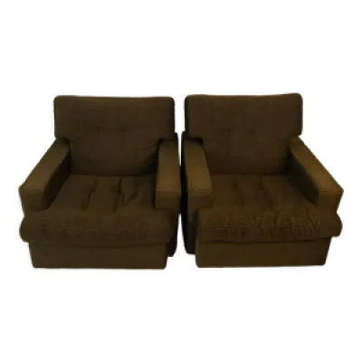 Paire de fauteuils vintage - kaki
