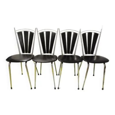 4 chaises soudexvinyl - noir