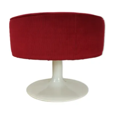 Tabouret space age pied - velours rouge