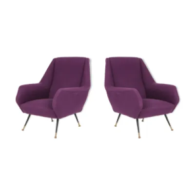 Paire de fauteuils rembourrage - violet