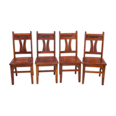 Set de 4 chaises en acajou - 1900 art