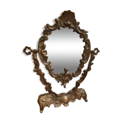 miroir de table en laiton/bronze