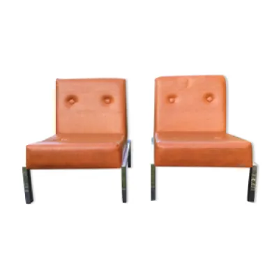 fauteuils vintage en - marron