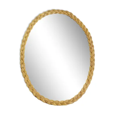 Miroir vintage ovale - rotin